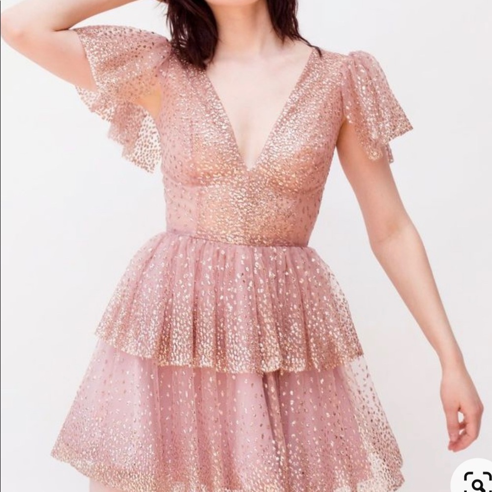 Lirika Matoshi Sara Mini Dress size M in Blush